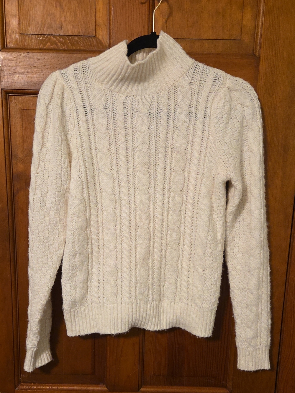 Ann Taylor Cable Knit Mock Turtleneck Sweater Women's Size Small